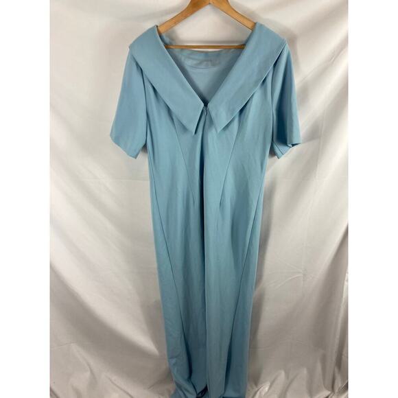 ADRIANNA PAPELL Mermaid Maxi Dress In Blue size 14 - Picture 5 of 6